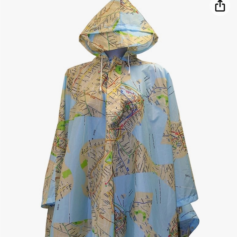 NYC subway map nylon poncho